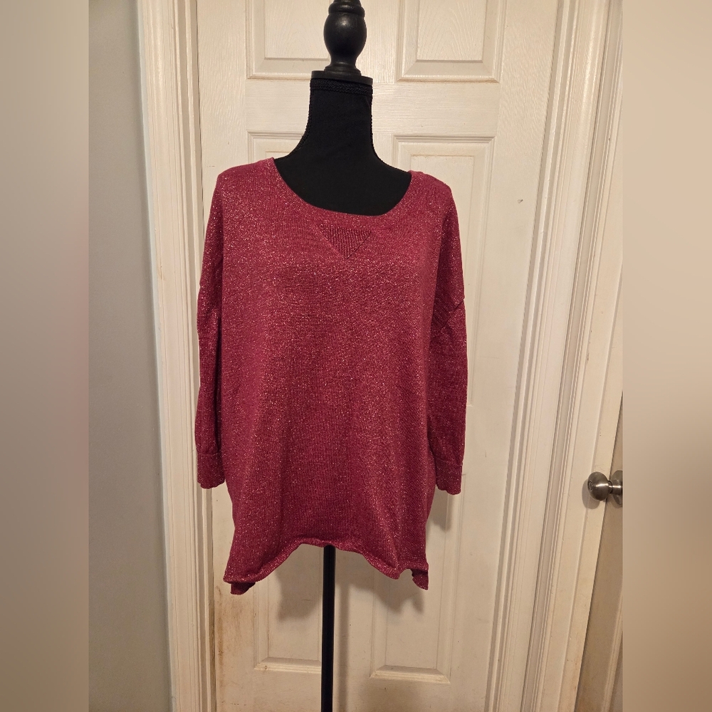 a.n.a Shimmering Maroon Sweater